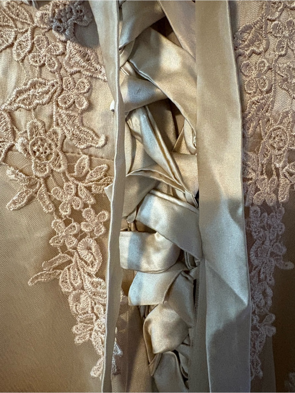 Elegant Lace A-Line Wedding Dress in beige - Picture 7 of 10